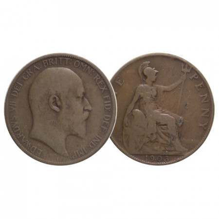1903 * 1 Penny Gran Bretagna "Edoardo VII - Britannia Seduta" (KM 794.2) MB