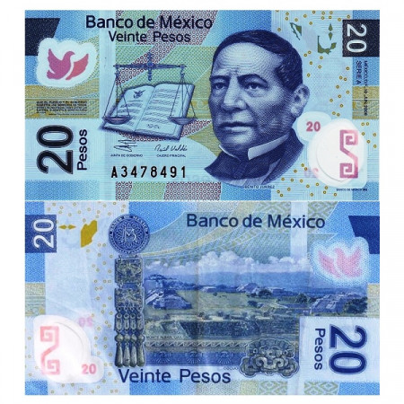 2006 A * Banconota Polimera Messico 20 Pesos "Benito Juárez" (p122b) SPL