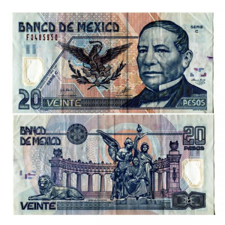 2001 C * Banconota Polimera Messico 20 Pesos "Benito Juárez" (p116a) BB