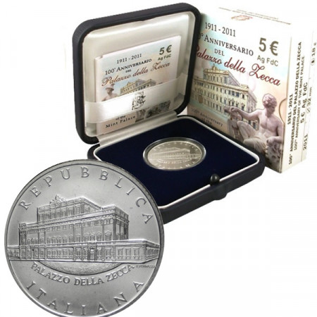 2011 * 5 euro ITALIA 100° ann. Palazzo della Zecca