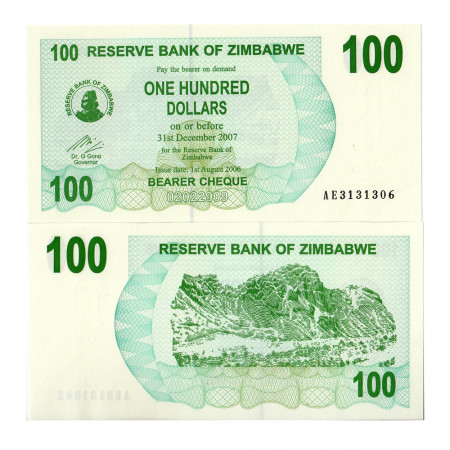 2006 (2007) * Banconota Zimbabwe 100 Dollars "Bearer Cheque" (p42) FDS