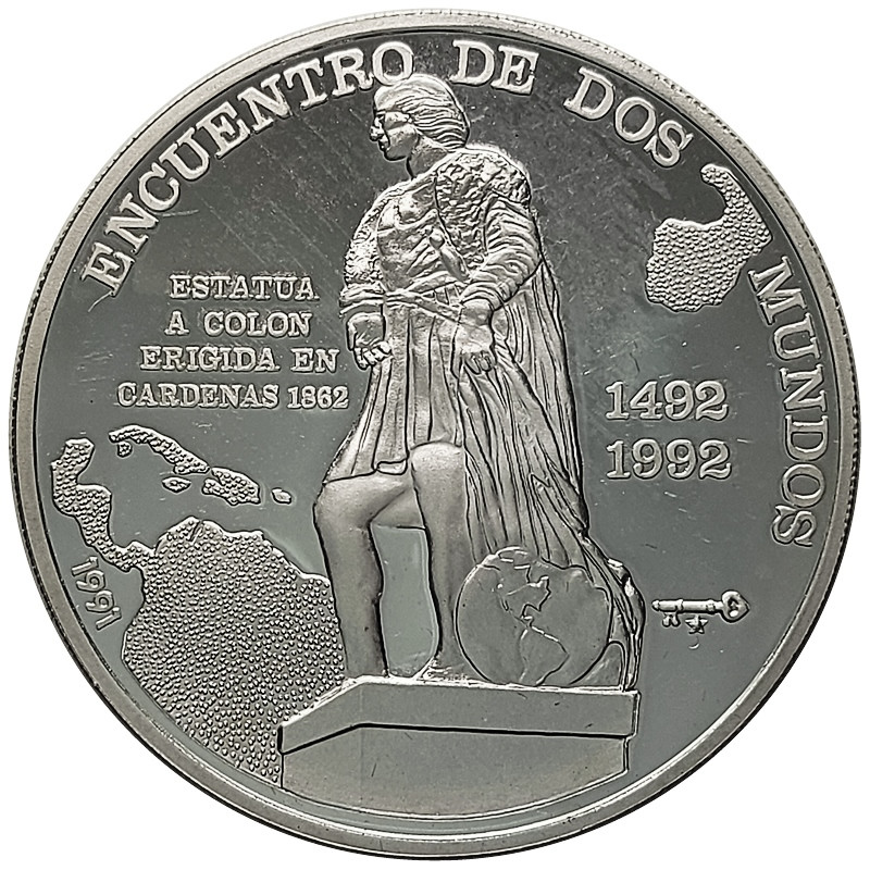 1991 * 10 Pesos Argento Cuba Incontro dei Due Mondi - Cristobal Colón (KM  337) PROOF - Mynumi