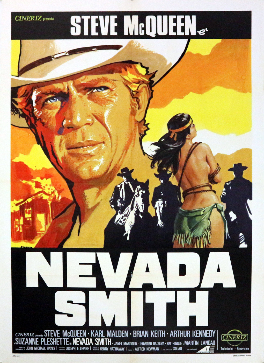 1966 * Manifesto 2F Cinema "Nevada Smith - Steve McQueen" Western (B) -  Mynumi