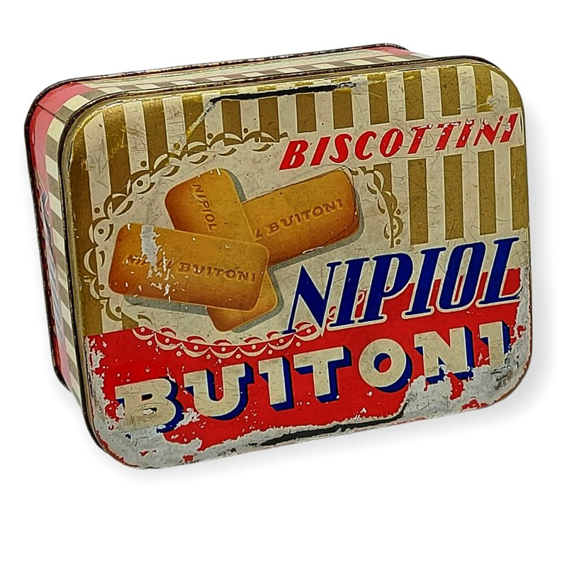 1960ca * Scatola di Latta BUITONI, Nipiol, Biscottini - Alimentazione del  Bambino (B-) - Mynumi