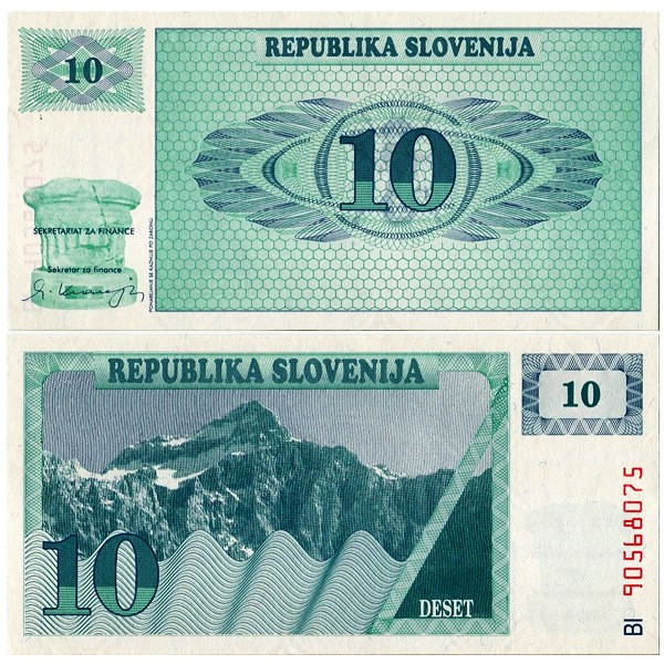 Slovenia Specimen Banknote Set: 1, 5, 10, 50, 100, 500, 1000 Tolarjev, 1990-1992, UNC - View #5