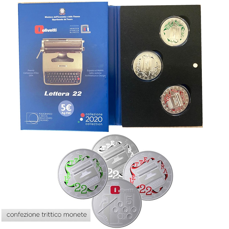 2020 * Trittico Argento 5 Euro ITALIA 