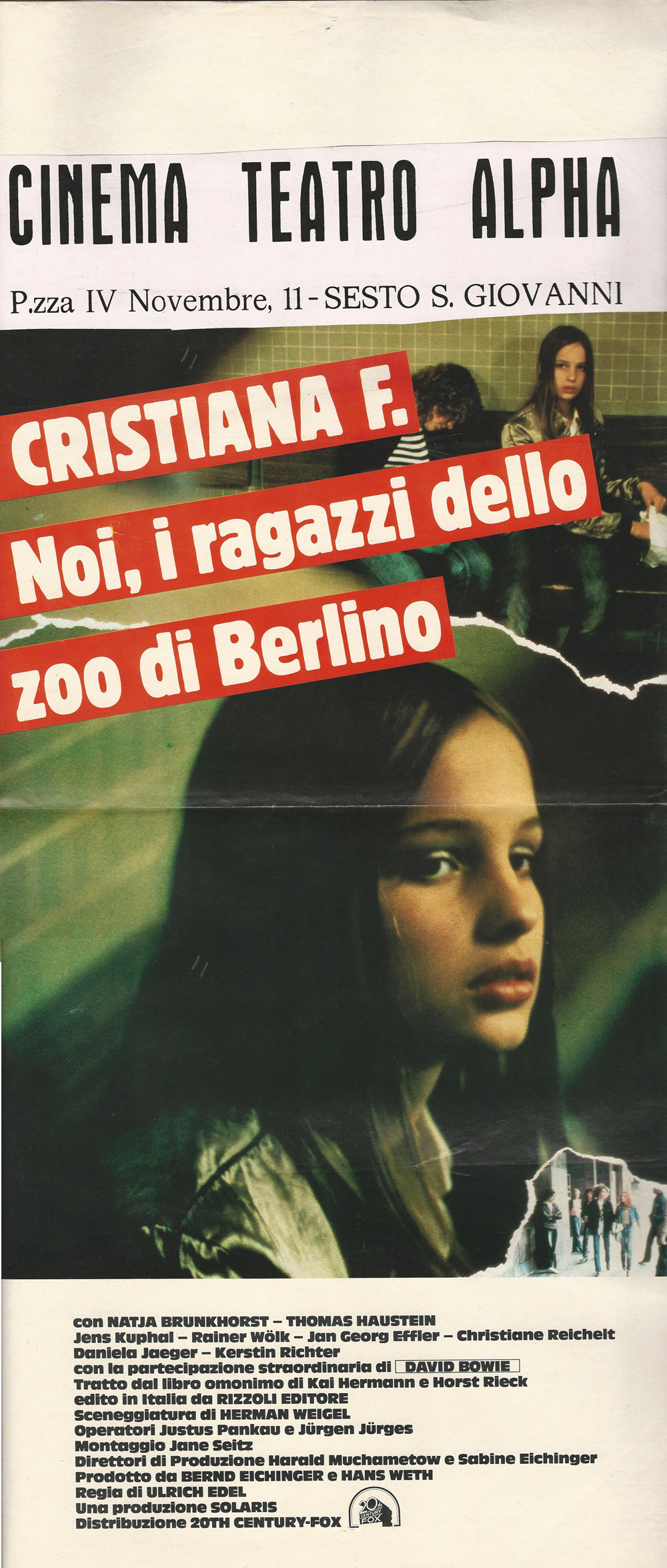 1981 * Locandina Cinema Christiane F. - Noi i ragazzi dello zoo di Berlino  - N Brunckhorst Dramma (B) - Mynumi