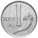 2001 * 1 lira Italia cornucopia