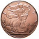 2014 * Copper round Stati Uniti Medaglia in rame "Walking Liberty"