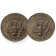 1974 * 2 x Half Dollar (50 Cents) Stati Uniti "Kennedy" P+D SPL/UNC