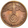 1936-40 * 2 Reichspfennig GERMANIA "Terzo Reich - Eagle on Swastika" (KM 90) MB/BB
