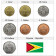 Anni Misti * Serie 7 Monete Guyana "Dollars" UNC