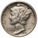 1944 (P) * 10 Cents (Dime) Argento Dollaro Stati Uniti "Mercury Dime" (KM 140) SPL+