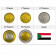 Anni Misti * Serie 5 Monete Sudan "Piastre" UNC