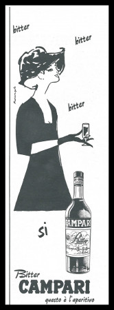 60's * Advertising Original "Campari - MARANGOLO, Bitter Bitter Bitter" Italy