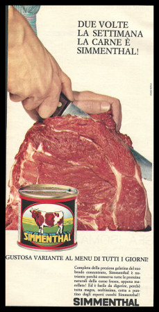 60's * Advertising Original "Simmenthal - STUDIO TESTA, La Carne E' Simmenthal!" Italy