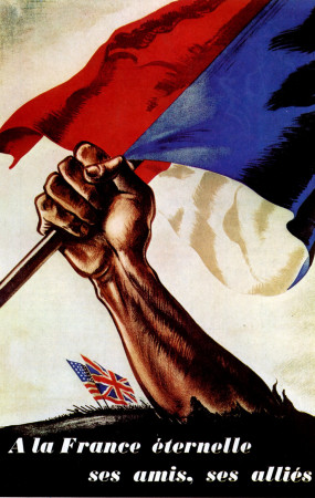 ND (WWII) * War Propaganda Reproduction "Resistenza Francese - Alla Francia Eterna" in Passepartout