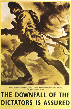 ND (WWII) * War Propaganda Reproduction "Gran Bretagna - La Caduta Dei Dittatori È Certa" in Passepartout