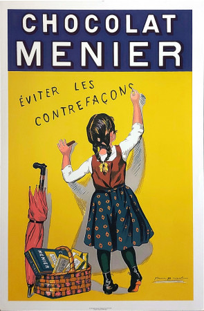 1992 * Poster Original "Menier Chocolat - BOUISSET, Éviter Les Contrefacons"   (A-)