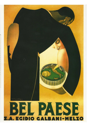 Advertising "Formaggio Bel Paese - Galbani, Melzo - R. F. Quillio" Reproduction