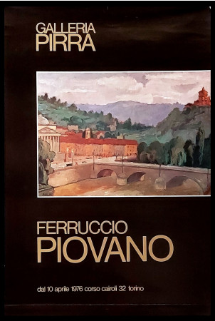 1976 * Poster Art Original "Ferruccio PIOVANO - Galleria Pirra" Torino, Italy (B)