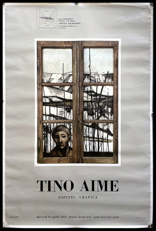 1977 * Poster Art Original "Tino Aime - Dipinti Grafica - Cuneo  " Italy (B-)