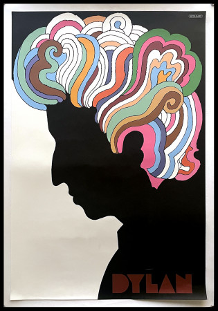 1967 * Poster Original "MILTON GLASER - Bob Dylan - Psichedèlico" USA (B+) Linen Backing