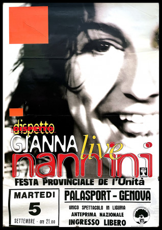 1996 * Poster Original Music "GIANNA NANNINI - Dispetto - Festa de l'Unità" Italy (B-)