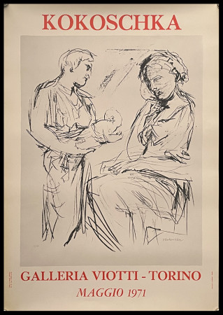 1971 * Poster Art Original "KOKOSCHKA, Galleria Viotti - Torino" Italy (B+)