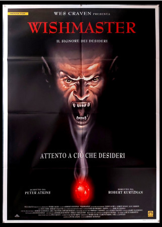 1998 * Movie Poster 2F "Wishmaster - Angus Scrimm, Ari Barak" Horror (B+)