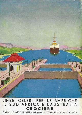 1936 * Advertising Original "Italia Flotte Riunite - Canale Panama" in Passepartout