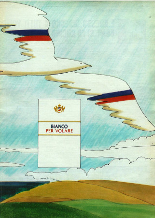 70's * Advertising Original "Muratti Bianco per Volare Sigarette" in Passepartout