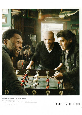 Anni 2000 * Advertising Original "Louis Vuitton, Pelè-Zidane e Maradona, Una Partita Storica " in Passepartout