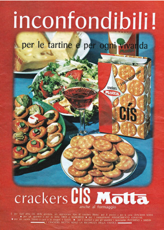 Anni '60 * Advertising Original "Motta Crackers Cìs, Inconfondibili! Sono La Ricchezza della Tavola" in Passepartout