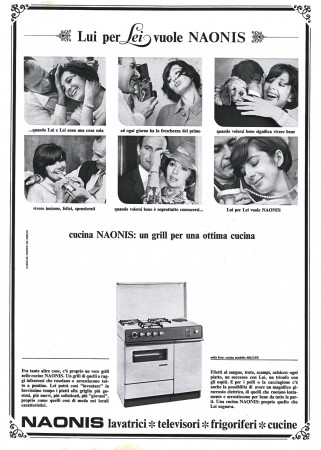 60' s * Advertising Original "Naonis Cucina, Lui per Lei Vuole Naonis" in Passepartout