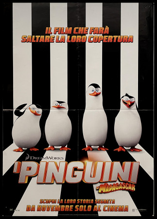 2014 * Movie Poster "I Pinguini di Madagascar - John Malkovic, Benedisct Cumberbatch" Animation (B+)