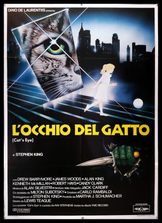 1985 * Movie Poster 2F "L'Occhio del Gatto - Drew Barrymore, Stephen King " Fantasy (B+)