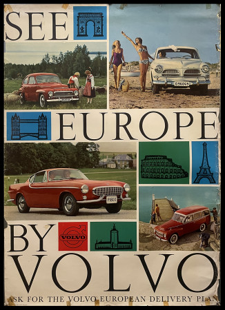 1960ca * Poster Original "See Europe by VOLVO " Sweden (C)
