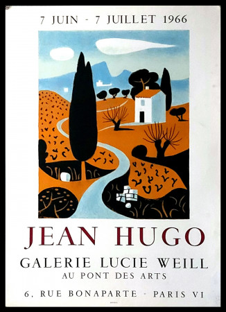1966 * Poster Art Original "Jean Hugo - Galerie Lucie Weill, Paris" France (B+)
