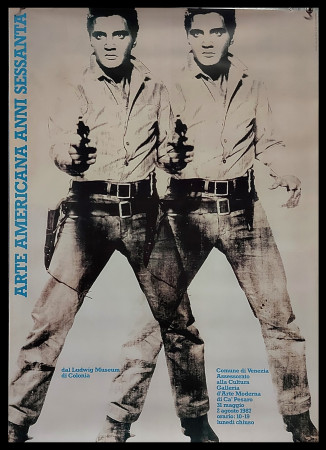 1987 * Poster Original "Arte Americana, Elvis Presley - Andy Warhol, Marcello Francone" Italy (A-)