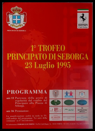 1995 * Poster Original "Ferrari Club Torino - Trofeo Principato di Seborga" (A-)