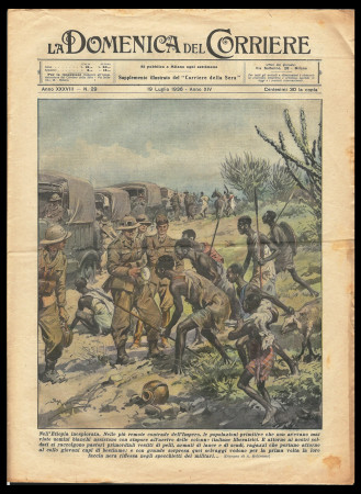 1936 * La Domenica Del Corriere (N°29) "Truppe Italiane nell'Etiopia Inesplorata" Original Magazine