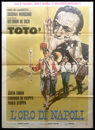 1954 * Movie Poster 2F "L'Oro di Napoli - Eduardo De Filippo, Totò, Sophia Loren" Comedy (B-)