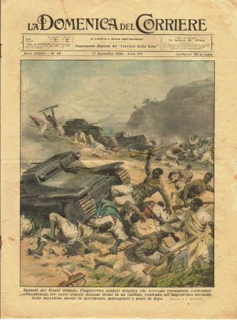 1935 * La Domenica Del Corriere (N°46) "Episodi Del Fronte Somalo - Avanzata Volontari Dancali" Original Magazine