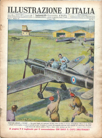 1946 * Illustrazione d'Italia (N°23) "Volevano Andare a Votare! - Incidente al Circo" Original Magazine