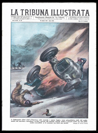 1939 * La Tribuna Illustrata (N°26) "Incidente 500 Miglia di Indianapolis" Original Magazine