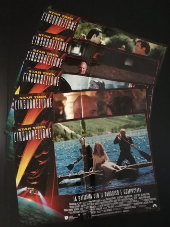 1999 * Set 6 Movie Lobby Cards "Star Trek L'Insurrezione - Jonathan Frakes, Patrick Stewart" Fantasy (B-)
