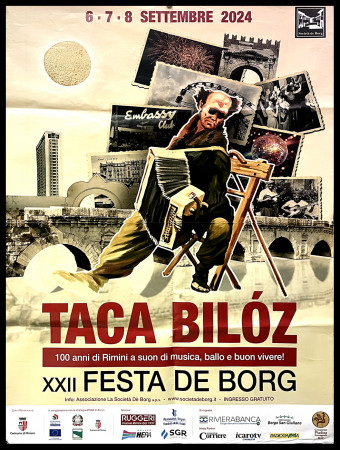 2024 * Poster Original "Taca Bilòz - XXII Festa de Borg - Rimini" Italy (B+)