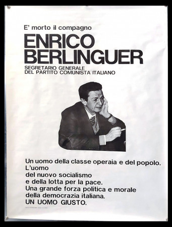 1980ca * Poster Political Original "PCI - Enrico Berlinguer, Morte del Compagno" Italy (B+)