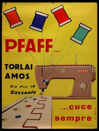 1960ca * Poster Original "PFAFF, TORLAI AMOS, Sassuolo" Italia (B+)